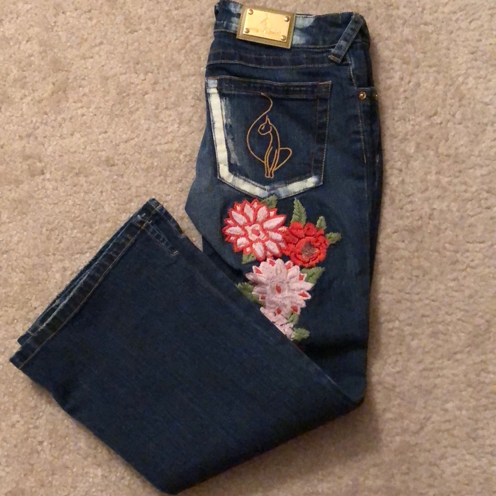 Baby Phat Capri Denim Jeans with Embroidery - Picture 2 of 5